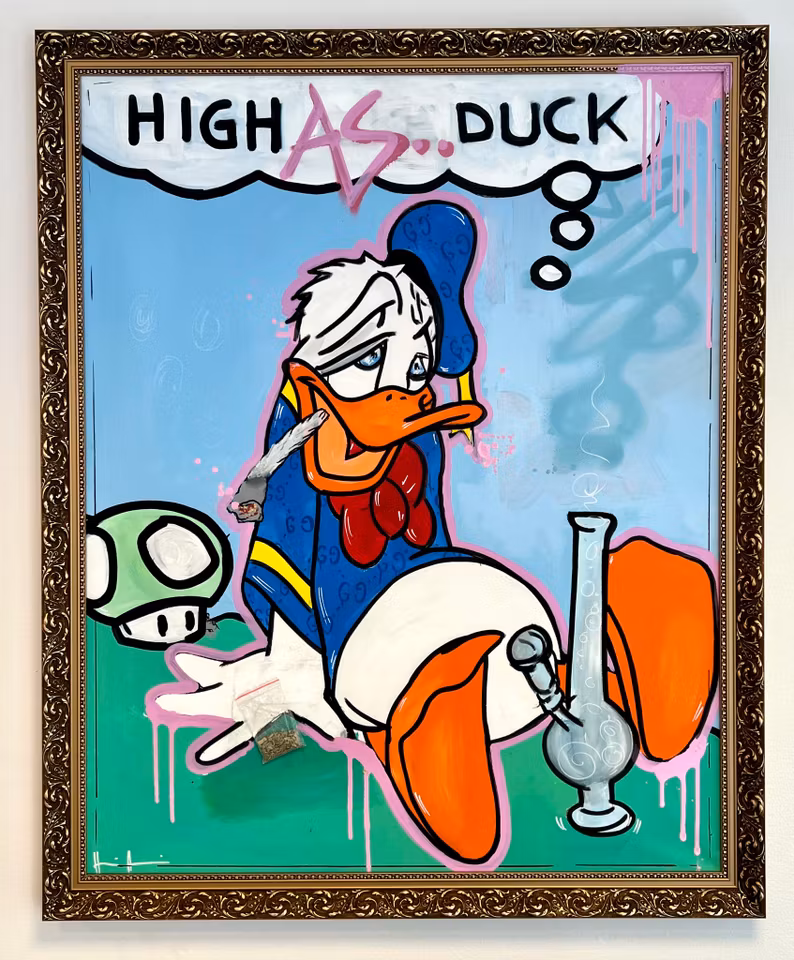 "Unduck yourself" Original av H A N K Y. 89x108 cm