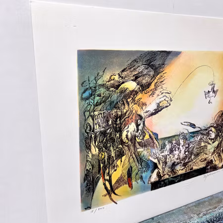 Sven-Erik Johansson, färglitografi,  bladstorlek 55 x 43,5 cm.