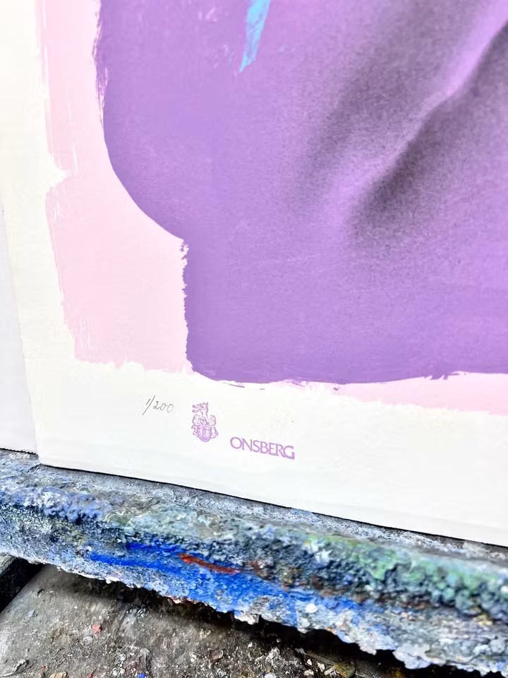 Ulf Onsberg,  färgseriegrafi, Komposition, bladstorlek 63 x 75 cm.