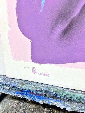 Ulf Onsberg,  färgseriegrafi, Komposition, bladstorlek 63 x 75 cm.