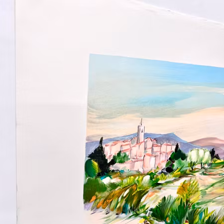 Ray Poirier, färglitografi, "Homme avec un âne" 76 x 56 cm