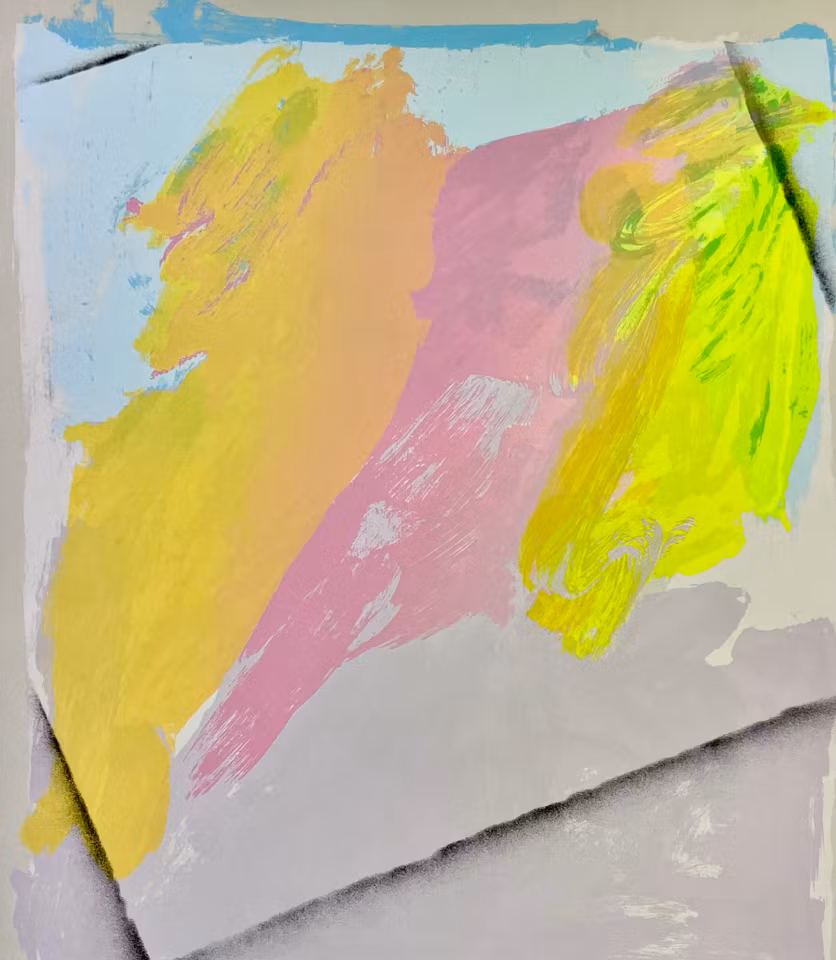 Ulf Onsberg,  färgseriegrafi, Komposition, bladstorlek 63 x 75 cm.