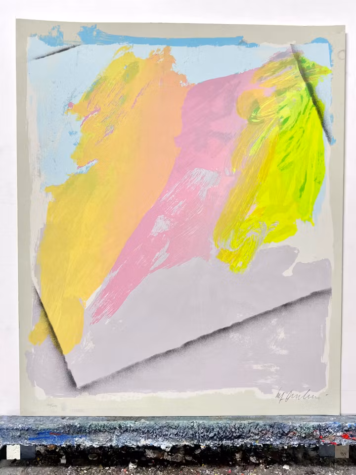 Ulf Onsberg,  färgseriegrafi, Komposition, bladstorlek 63 x 75 cm.