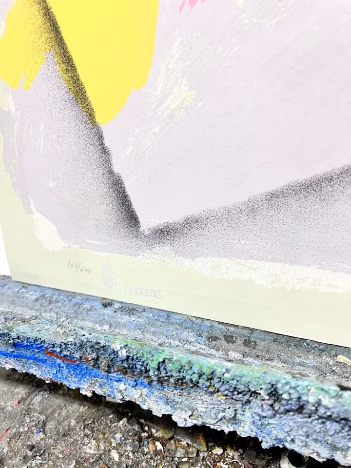 Ulf Onsberg,  färgseriegrafi, Komposition, bladstorlek 63 x 75 cm.