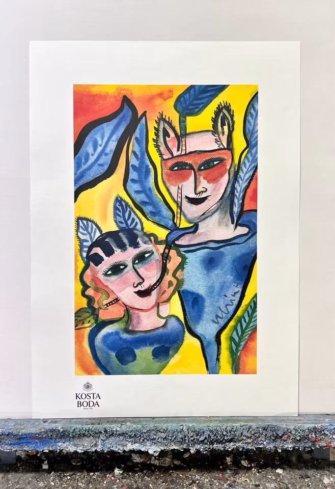 Ulrika Hydman Vallien, Kosta Boda" Litografisk affisch" 50x70 cm.