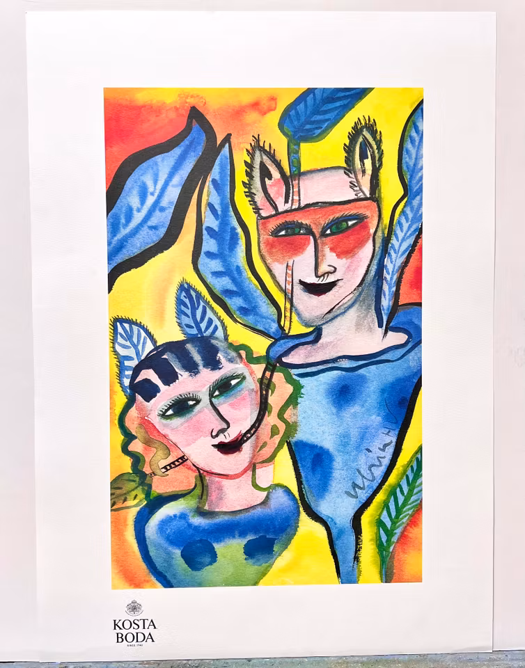 Ulrika Hydman Vallien, Kosta Boda" Litografisk affisch" 50x70 cm.