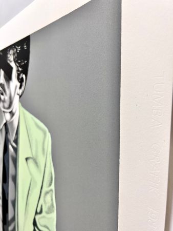 Thomas Hafström, färglitografi, "Mr X, Green" 60 x 74 cm.