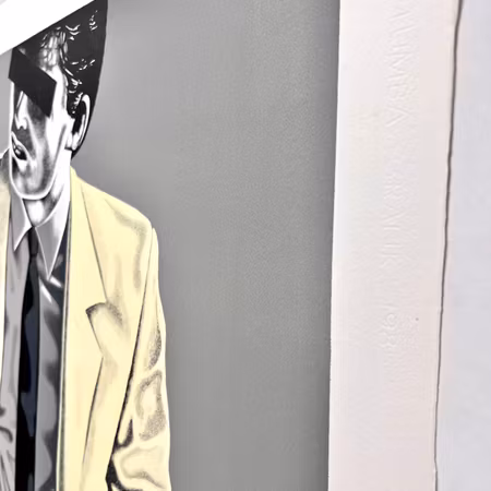 Thomas Hafström, färglitografi, "Mr X, Yellow" 60 x 74 cm.