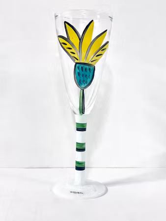 Ulrica Hydman-Vallien:  Pokal, Glasobjekt. Edition 1000. H. 26 cm