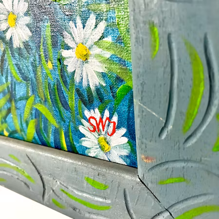 "Blomsteräng" Olja på duk av Stefan W. Igelström. 94x114 cm