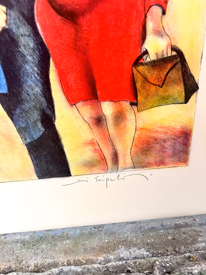 Jussi Taipaleenmäki, Litografi, "Dekadans" 56 x 43,5 cm