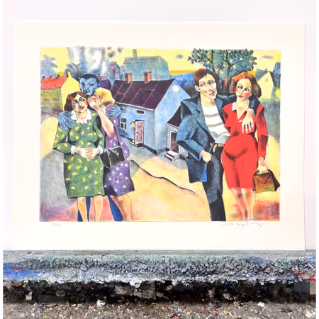 Jussi Taipaleenmäki, Litografi, "Dekadans" 56 x 43,5 cm