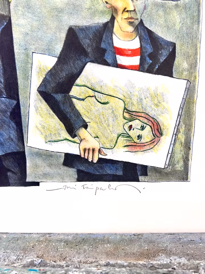 Jussi Taipaleenmäki, Litografi, "Felicia Adjö" 56 x 43,5 cm