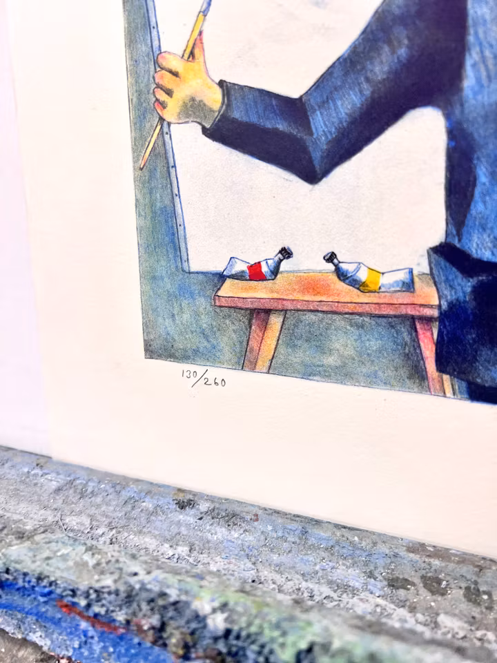 Jussi Taipaleenmäki, Litografi, "Felicia Adjö" 56 x 43,5 cm