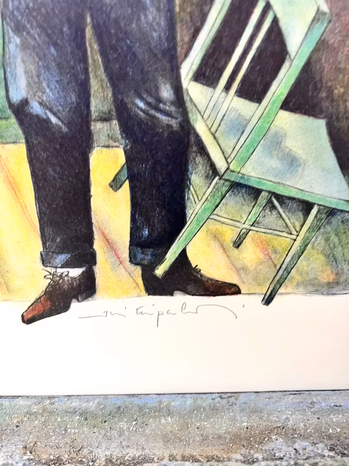 Jussi Taipaleenmäki, Litografi, "Polaren Per är kärlekskrank" 56 x 43,5 cm