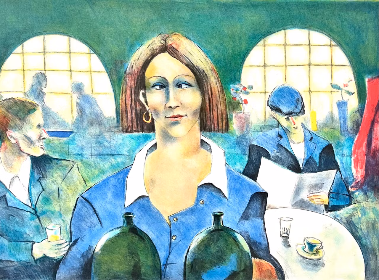 Jussi Taipaleenmäki, Litografi, "Saskia" 56 x 43,5 cm