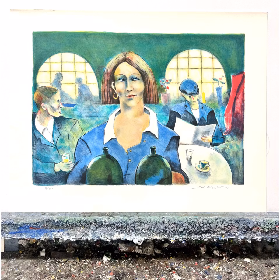 Jussi Taipaleenmäki, Litografi, "Saskia" 56 x 43,5 cm