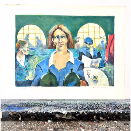 Jussi Taipaleenmäki, Litografi, "Saskia" 56 x 43,5 cm