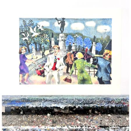 Jussi Taipaleenmäki, Litografi, "Morbror Frans" 56 x 43,5 cm