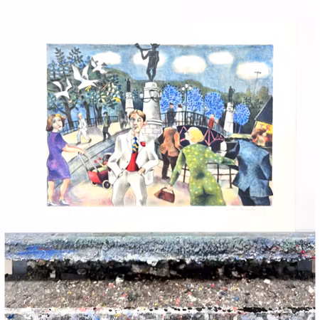 Jussi Taipaleenmäki, Litografi, "Morbror Frans" 56 x 43,5 cm