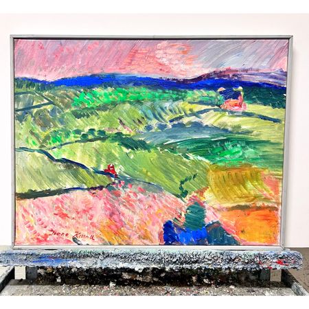 "Bohusläns inland" Olja på duk av Irene K:son Ullberg.  67 x 53 cm.
