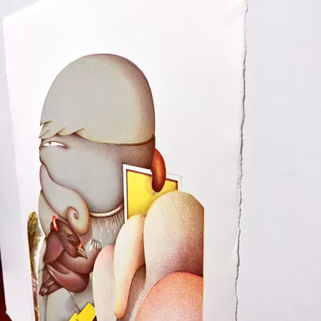 "Nymph in waiting" färglitografi, Jörg Remé, 57x76cm.