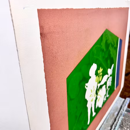Milvia Maglione, färglitografi, 56 x 79 cm.