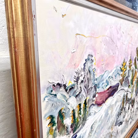 "Vinter i Bohuslän" Olja på duk av Jerry Andersson.  92x71 cm