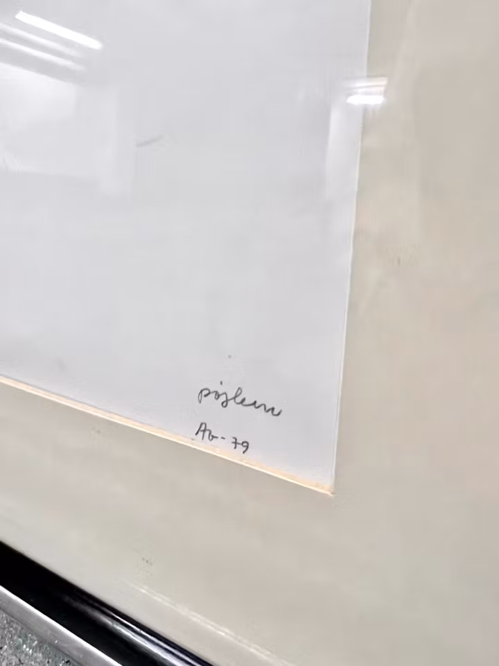 "Pojken" Ramad teckning av Agneta Granstad.  51x60 cm