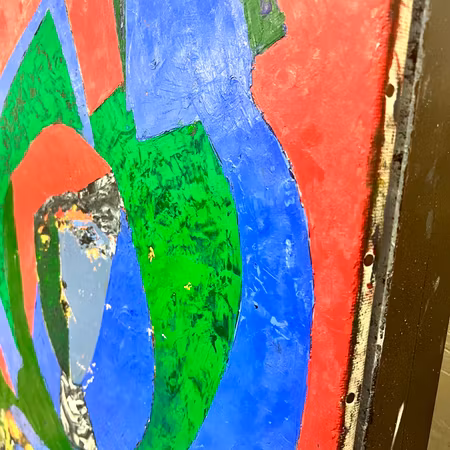 "Fuye", Olja på duk av Lajos Flesser. 70x62 cm