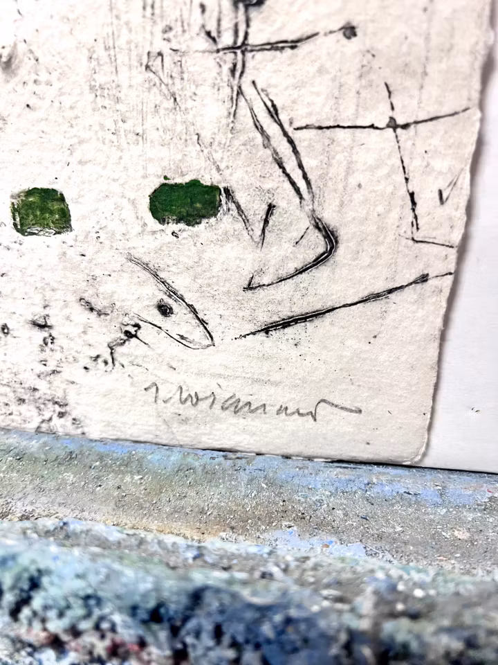 James Coignard, handkolorerad karborundumetsning. 46x56,5 cm.