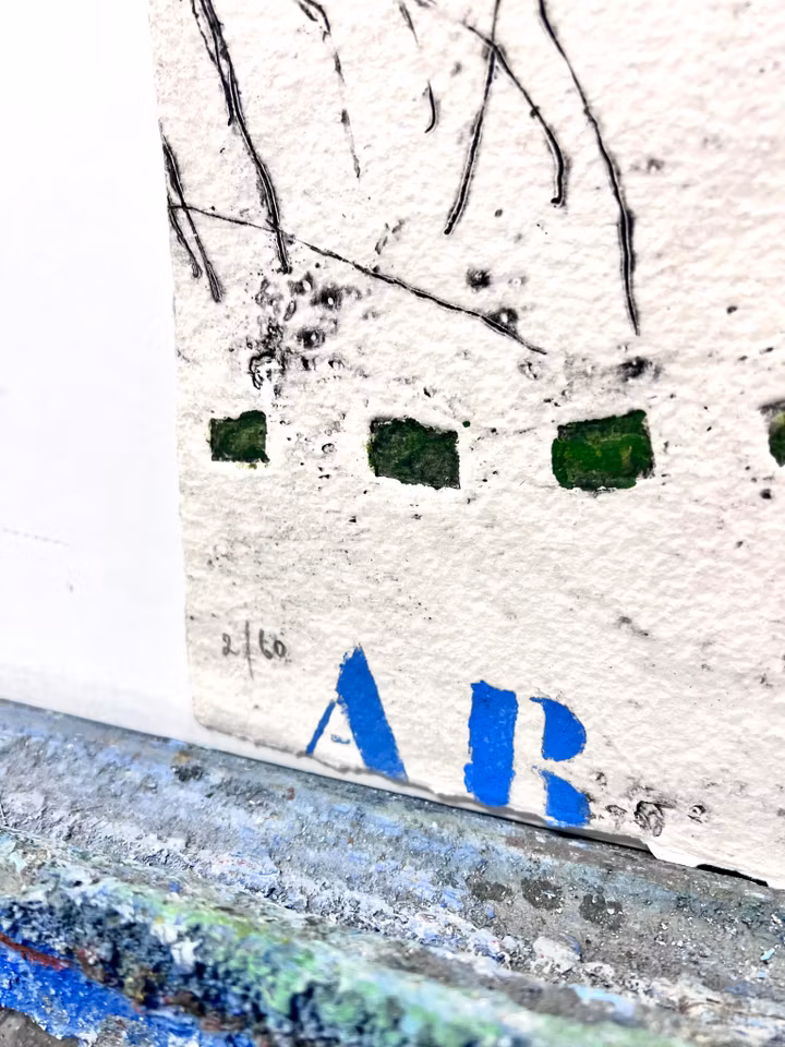 James Coignard, handkolorerad karborundumetsning. 46x56,5 cm.