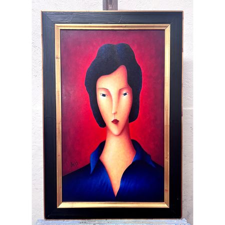 "Femme" Olja på duk av Ralf Arzt 65x98 cm