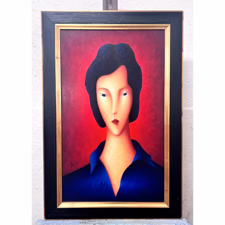 "Femme" Olja på duk av Ralf Arzt 65x98 cm