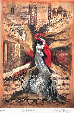 "Salomé" Etsning av Nissan Engel, signerad. 33x45 cm.