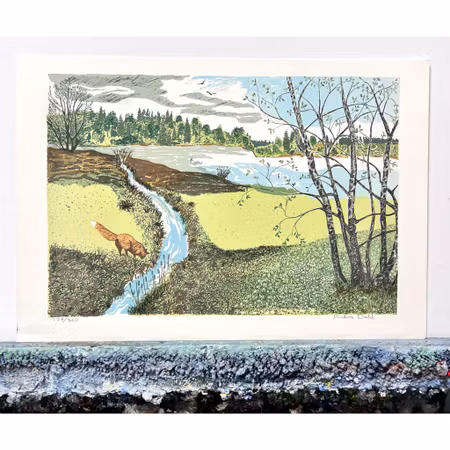 "Räven" Litografi av Anders Dahl. Signerad och numrerad. 44x30,5 cm