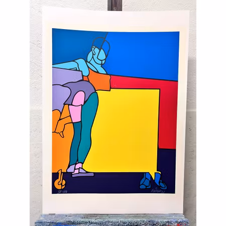 "Senza Titolo" Serigrafi av Valerio Adami. 70x95