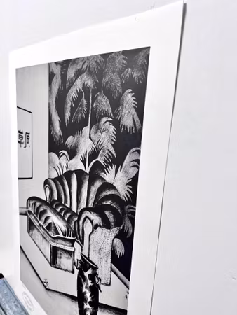 Kent Lindholm, litografi, signerad  Ur sviten "Suite of rooms", 49 x 69 cm.