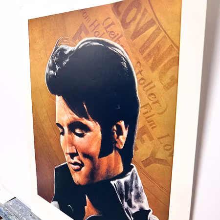 "One for dot/Elvis" Silkscreen av David J. Oxtoby. 51x64