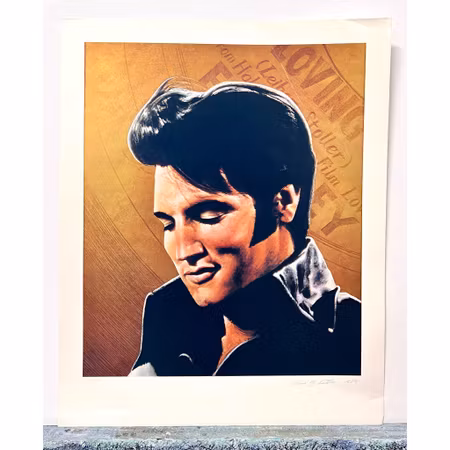 "One for dot/Elvis" Silkscreen av David J. Oxtoby. 51x64