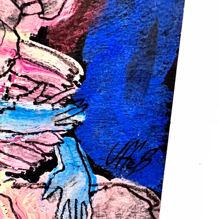 "Med hennes föl" Akvarell av Uffe B. 16x25 cm