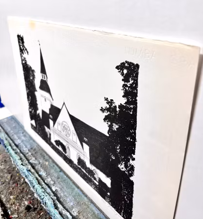 "Kyrkan" Litografi av Per Franzén. 47x32 cm