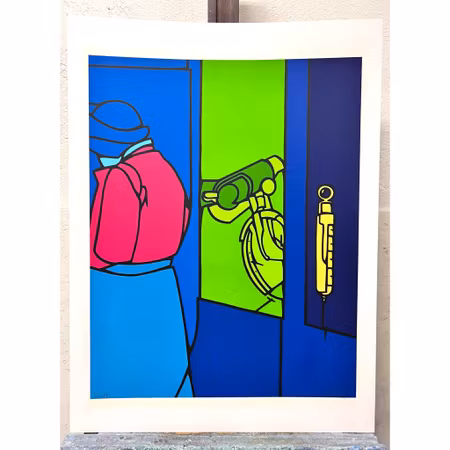 "Senza Titolo" Serigrafi av Valerio Adami. 70x95