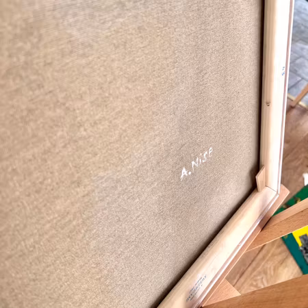 "Synens Stig" Olja på duk av Anneli Nise. 48x43 cm