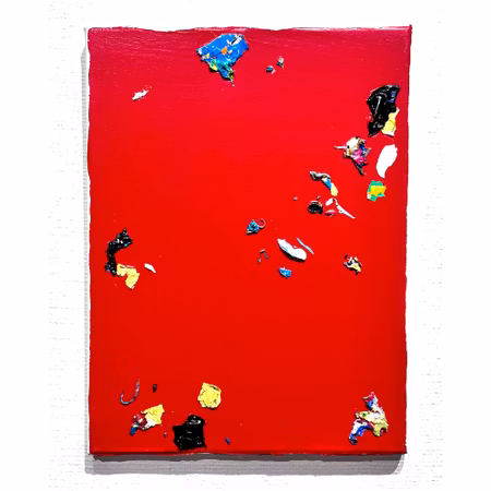 "God is a Lefthand 02". Akryl på duk av Lin Mo. 30x40 cm