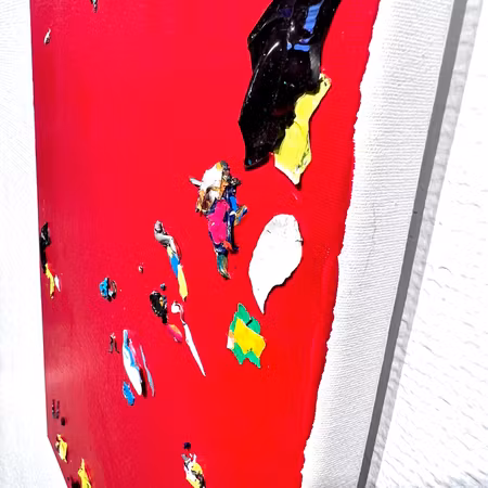 "God is a Lefthand 02". Akryl på duk av Lin Mo. 30x40 cm