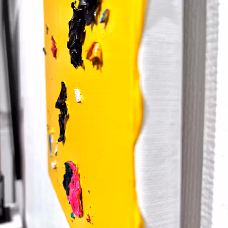 "God is a Lefthand 03". Akryl på duk av Lin Mo. 30x40 cm