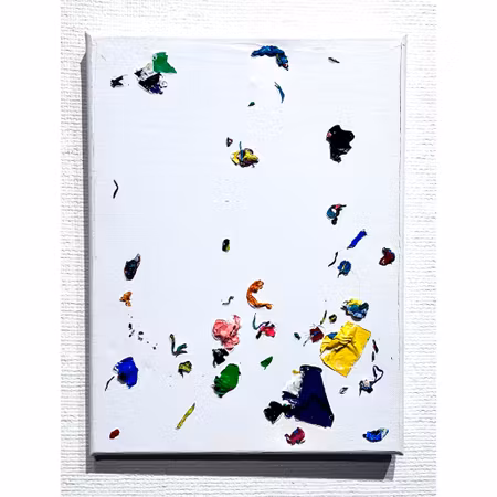 "God is a Lefthand 04". Akryl på duk av Lin Mo. 30x40 cm