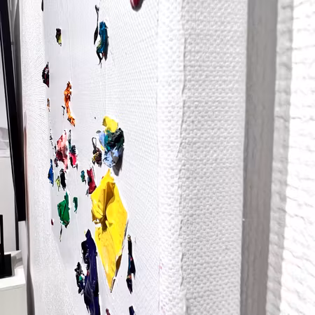 "God is a Lefthand 04". Akryl på duk av Lin Mo. 30x40 cm