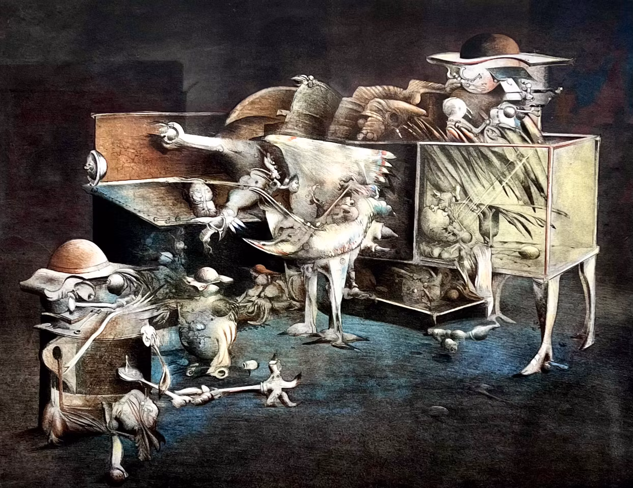 "Utan titel" Inramat litografi av Sven-Erik Johansson. 80x68 cm